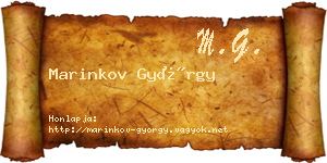 Marinkov György névjegykártya